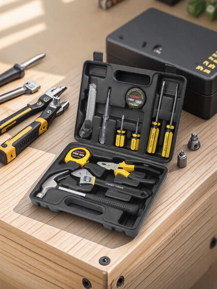 工具套装家用日常维修组套家庭修理五金老虎钳锤子扳手钳子组合箱