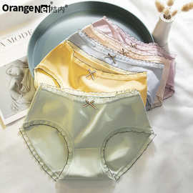 桔内蕉凹内裤棉女士蕾丝花边清新蝴蝶结韩版舒适透气可爱三角裤