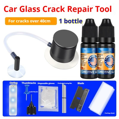 Cross-Border Exclusive Supply of Auto glass repair liquid - second-model-repair-set-of-2-bottles-for-cracks-larger-than-40cm-inches-crack-model