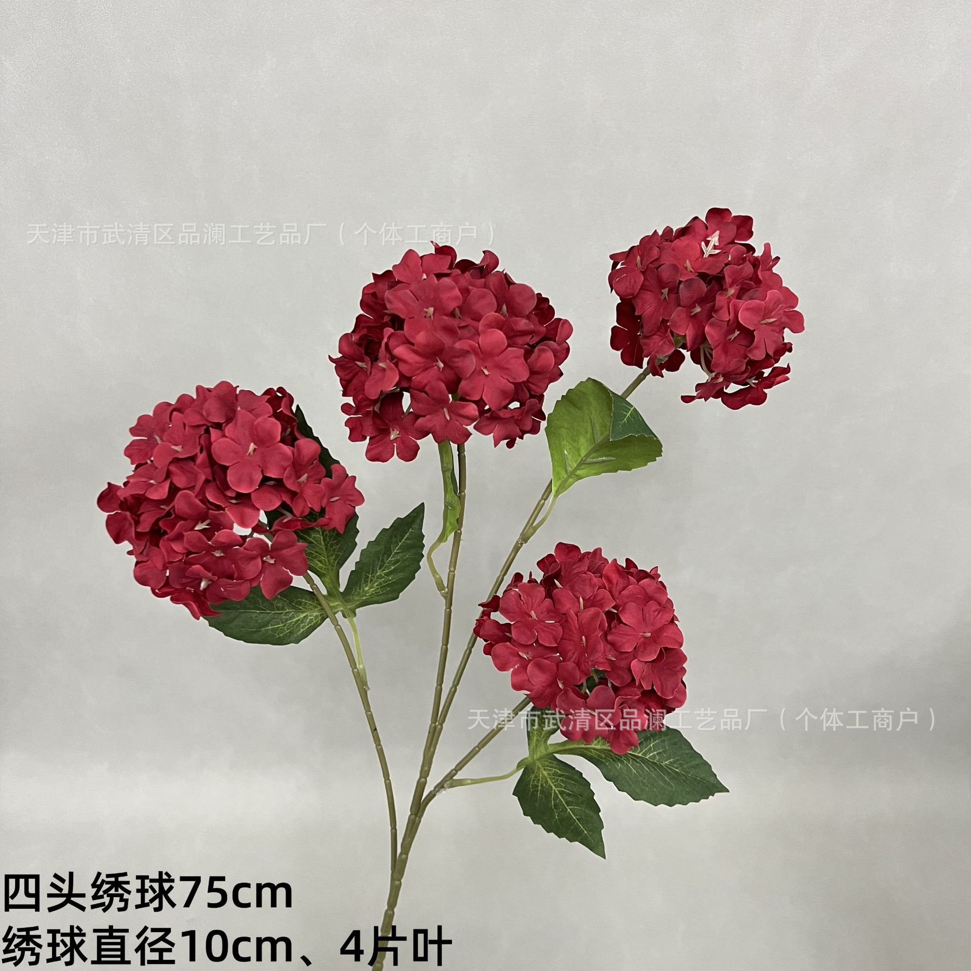 네 머리 수국 레드