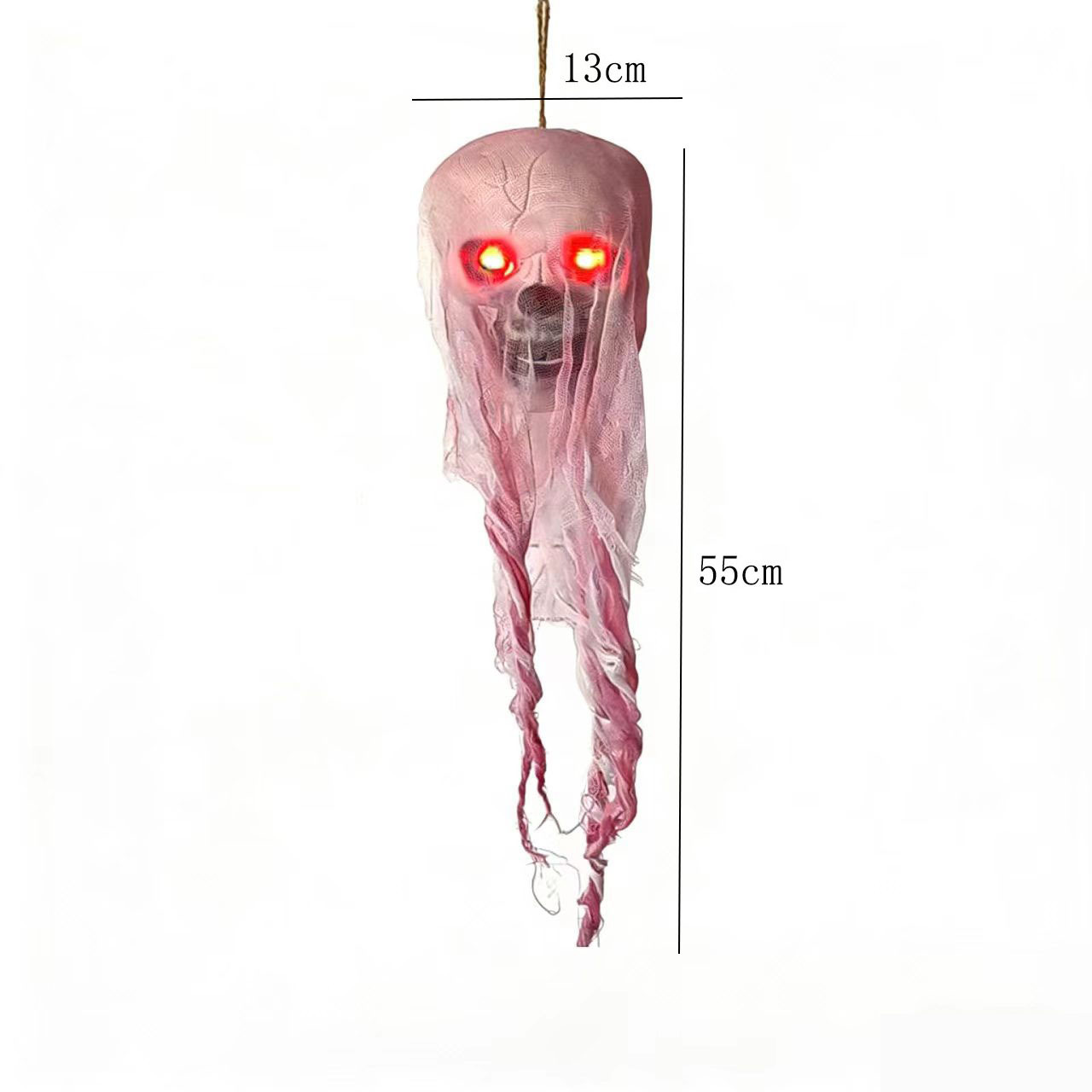 Halloween transfronterizo cráneo luminoso colgar fantasma patio fantasma diseño de la atmósfera del festival de fantasmas accesorios de decoración colgar colgante fantasma