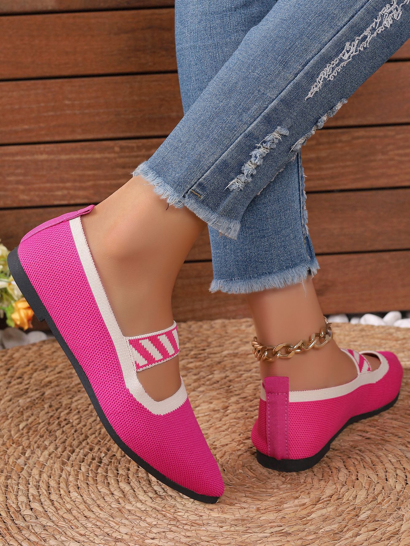 One foot casual women's shoes breathable plus size slippers new 2024 spring pointed flat bottom comfortable soft sole_voghion.com