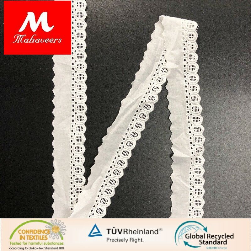 新款棉布刺绣棉线花边 现货雕孔缕空小花 服装装饰用料批发