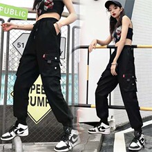工装裤女韩版学生休闲宽松潮流新款高腰显瘦百搭九分束脚哈伦裤子