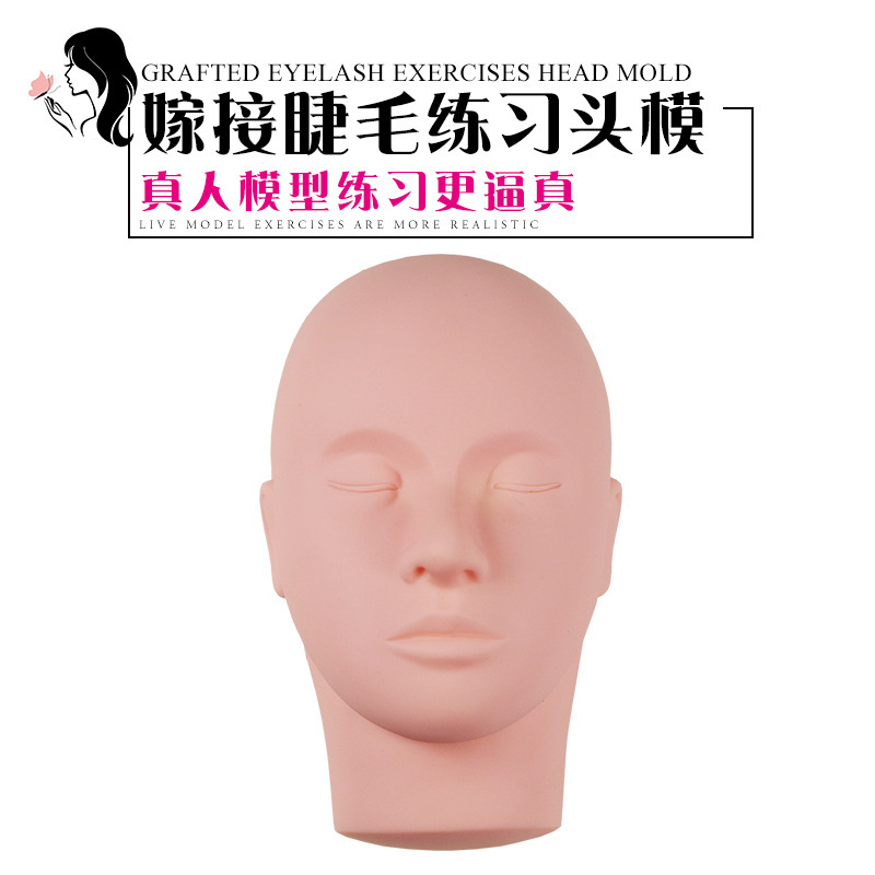 Nail Art and Eyelash Extension Mannequin Head Model, Beauty Tools, Dummy Head for Eyelash Practice, Closed-Eye Model for Beginners