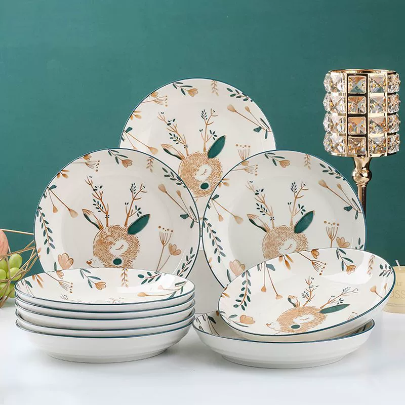 Тарелка для посуды Домашняя керамическая тарелка для посуды