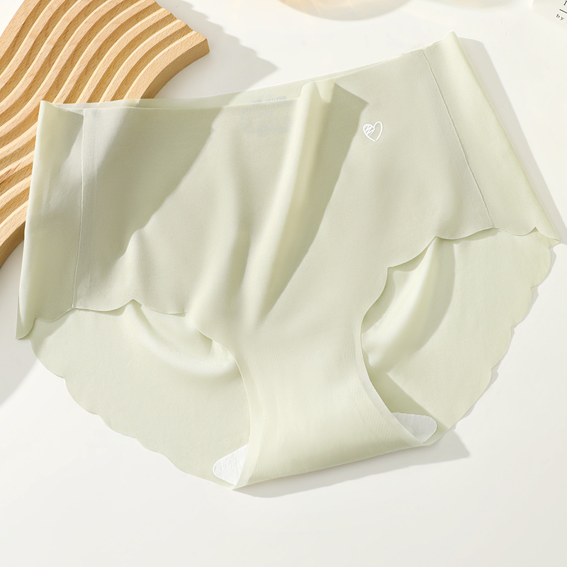 Ropa interior de seda de hielo para mujer pantalones cortos triangulares finos de verano cabeza algodón puro antibacteriano transpirable entrepierna bragas sin costuras para niña de cintura media