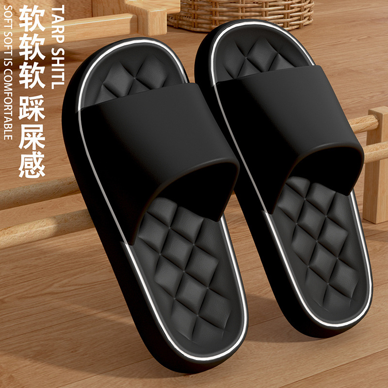 2024 nuevas sandalias y pantuflas de suela gruesa para mujeres, uso al aire libre de verano, baño simple en el hogar, pantuflas antideslizantes para hombres