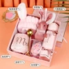 Pink—Diamond Cup Spoon Rabbit Hairband Beauty Egg Paper Candy Box-19.5x19.5x9cm