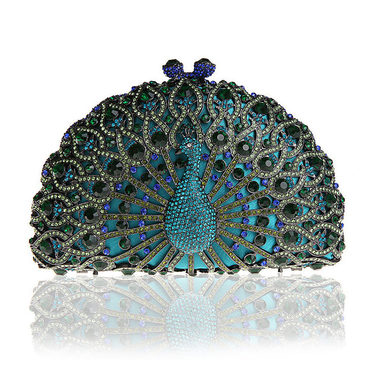 Pavilón de diamante de diamante de metal de cristal bolsa de cena bolsa de diamantes hecha a mano bolso de diamantes de damas europeas y americanas