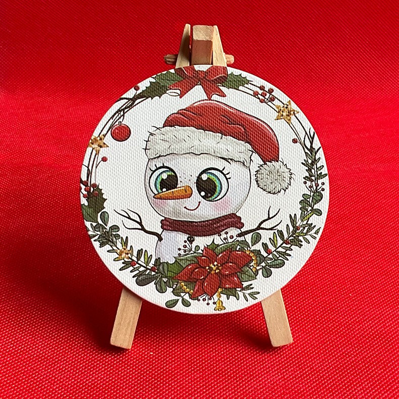 创意圣诞迷你小画架套装迷你小画架画框儿童diy画架画板桌面摆件|undefined