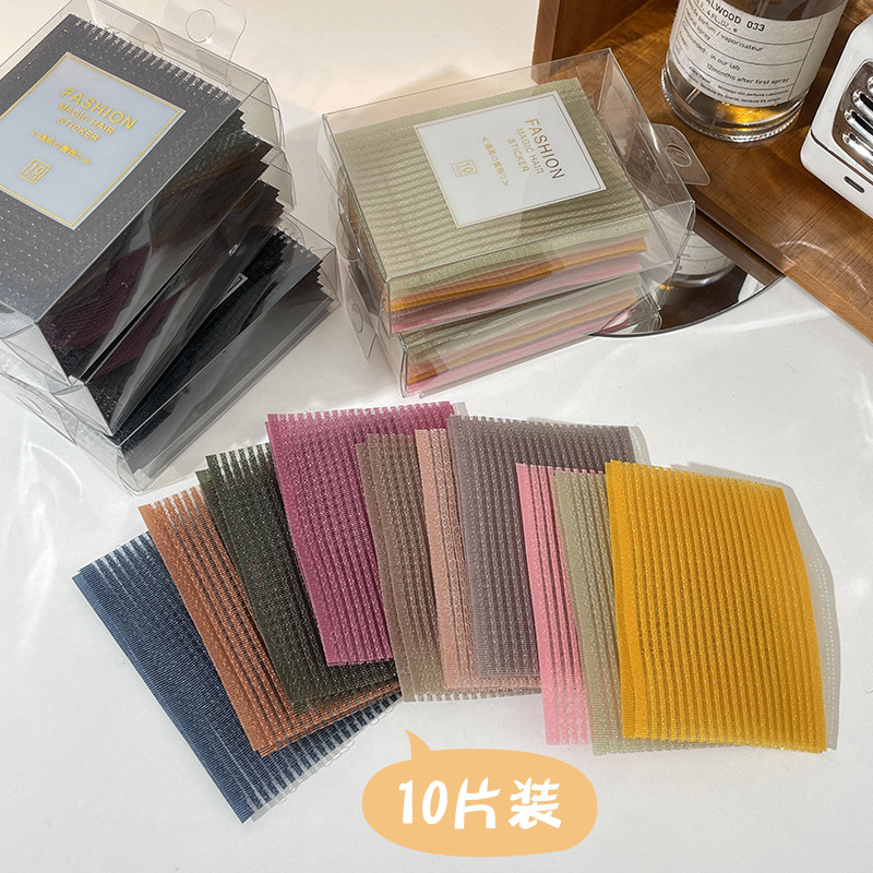 Internet celebridad color pegajoso Post Bangs pegatinas de cabello superior pegajoso cabello roto acabado artefacto verano perezoso velcro cabello femenino