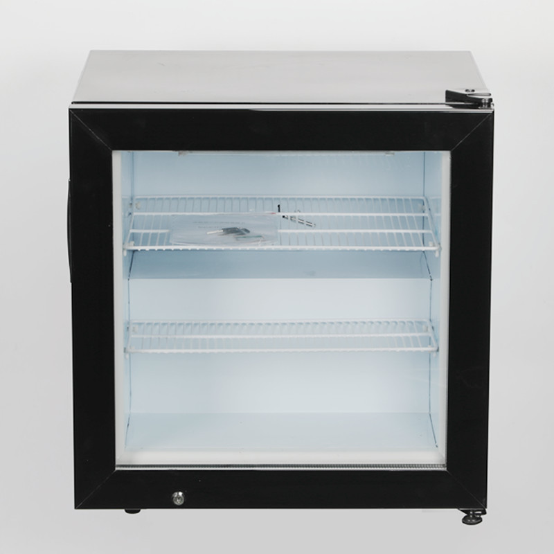 En stock SD55 vitrina de helado vertical gabinete Durian gabinete de té vidrio sola puerta pequeño refrigerador congelado completo