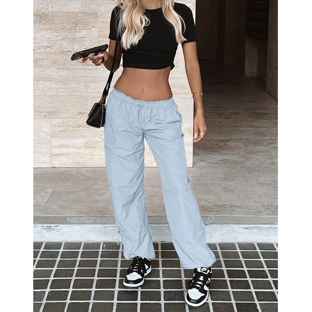 Women's Casual Street Streetwear Solid Color Full Length Pocket Casual Pants Cargo Pants display picture 4