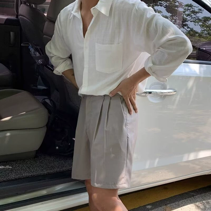 2024 Буквенные рубашки с длинными рукавами Японские гонконгские ветреные рубашки свободная рубашка для мальчиков летняя тенденция дикая повседневная куртка