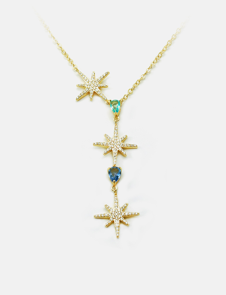 New Fashion Zircon Starfish Clavicle Necklace display picture 4