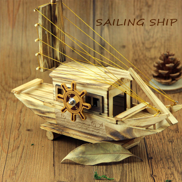 music wooden realistic ship model