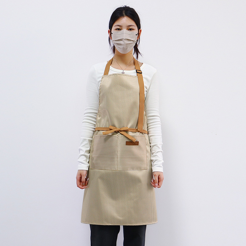 Delantal de lona a rayas de Amazon transfronterizo arte floral tienda de té con leche barista ropa de trabajo cocina hogar delantal al por mayor