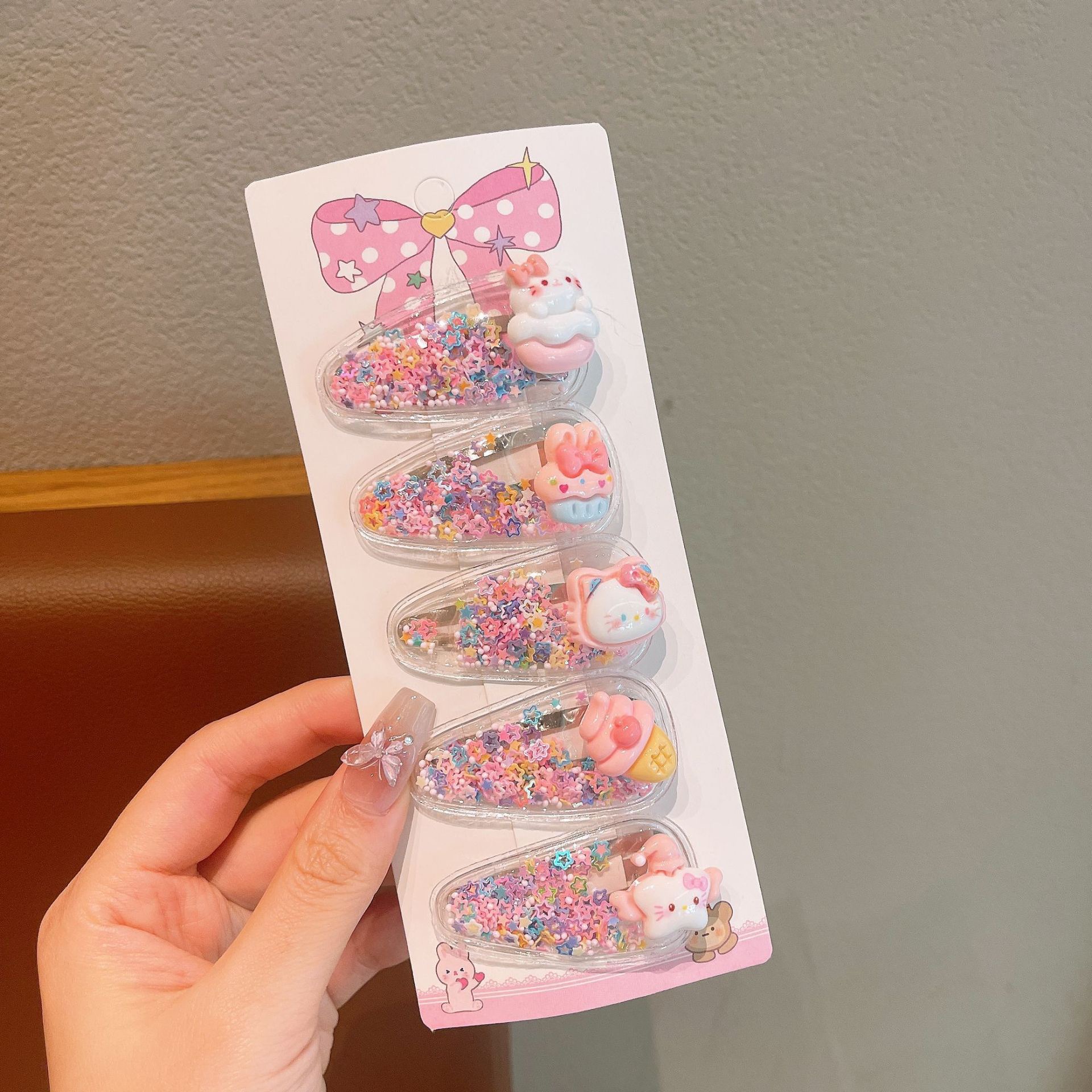 KULOMI Kids Hairpin Set Cute Sanli Pantalones Pequeñas Niñas Pequeñas Pequeñas