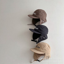 日系新款儿童平檐护耳雷锋帽男女童保暖个性飞行员帽子韩版百搭潮