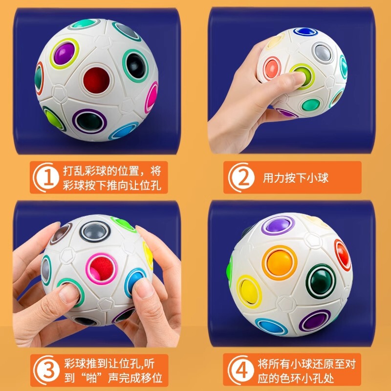 新しい子供の指パズル減圧レインボー特殊形状ボールクリエイティブルービックキューブおもちゃプレス減圧脳早期教育|undefined