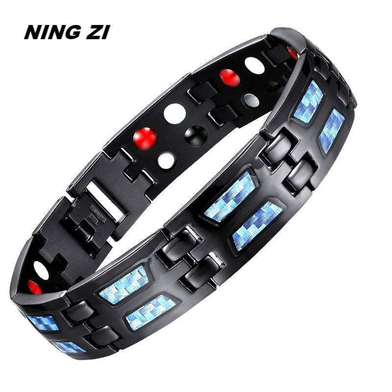Cross-Border Exclusive Supply of Magnetic Bracelets, Carbon Fiber Bracelets, Men's Wide-Edge High-End Stylish Niche Trendy Alloy Bracelets Cross-Border Exclusive Supply of Magnetic Bracelets, Carbon Fiber Bracelets, Men's Wide-Edge High-End Stylish Niche Trendy Alloy Bracelets