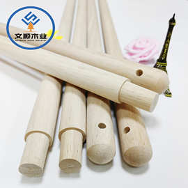 厂家具批发实木橡胶木圆木棒木棍倒角圆头下台阶接口打孔实木长条