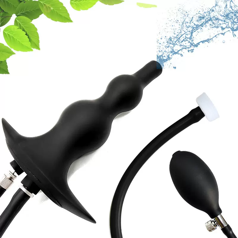 Orissi液态硅胶充气肛塞肛门灌肠清洗器扩肛器后庭拉珠SM情趣用品