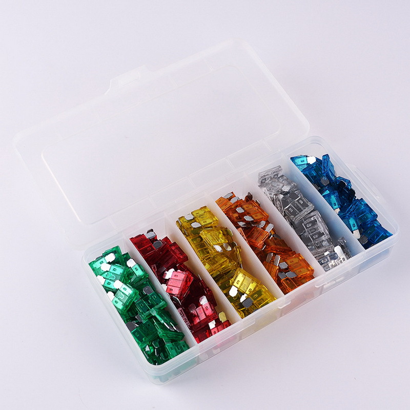 迷你汽车保险插片盒装240只 锌片 中型保险丝 6种规格