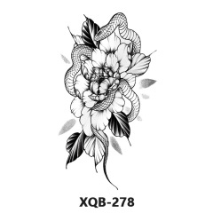Wholesale New Waterproof Tattoos Animal Black and White Flower Color Trendy Arm Half Arm Realistic Tattoos