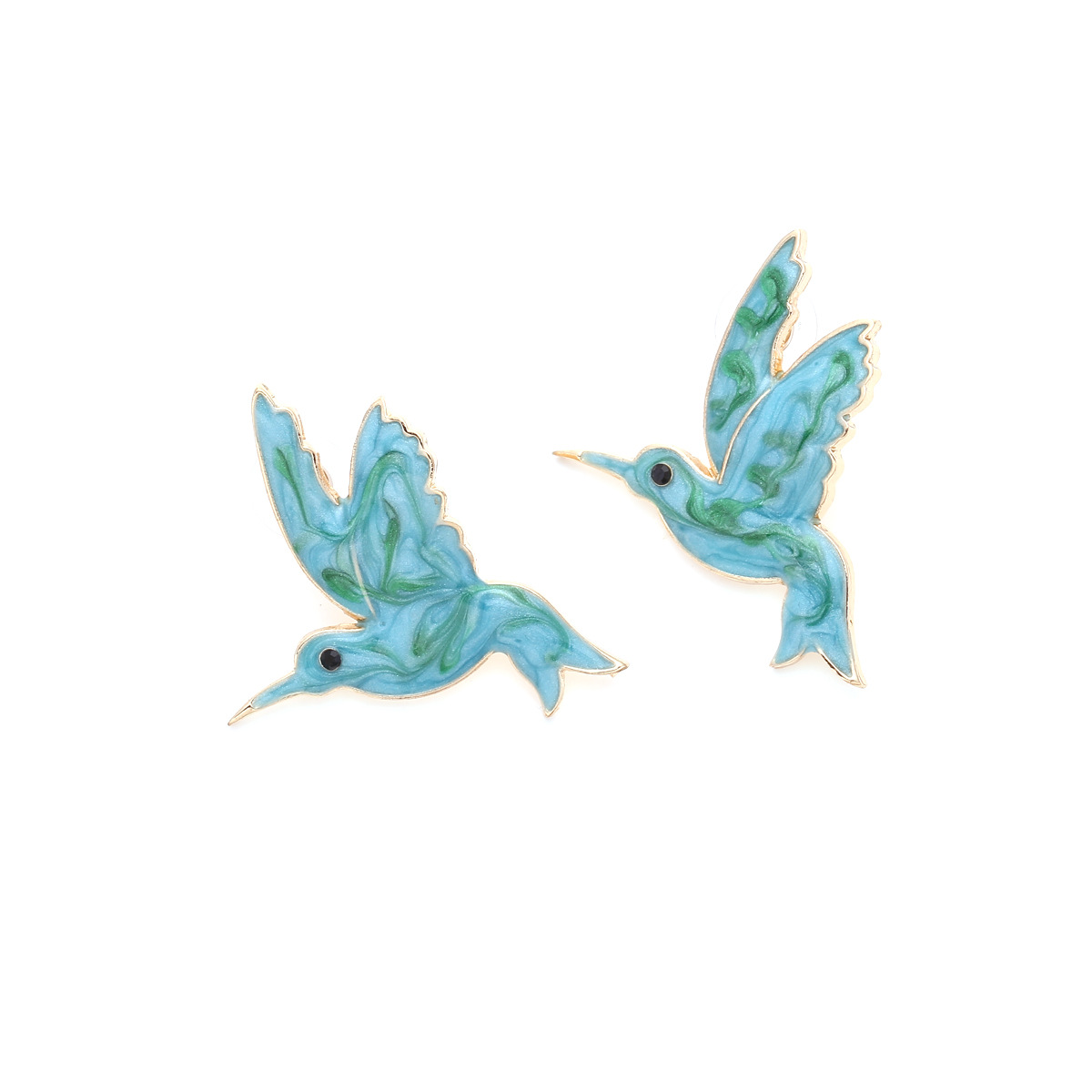 Elegant Simple Style Bird Alloy Enamel Women's Ear Studs 1 Pair display picture 5