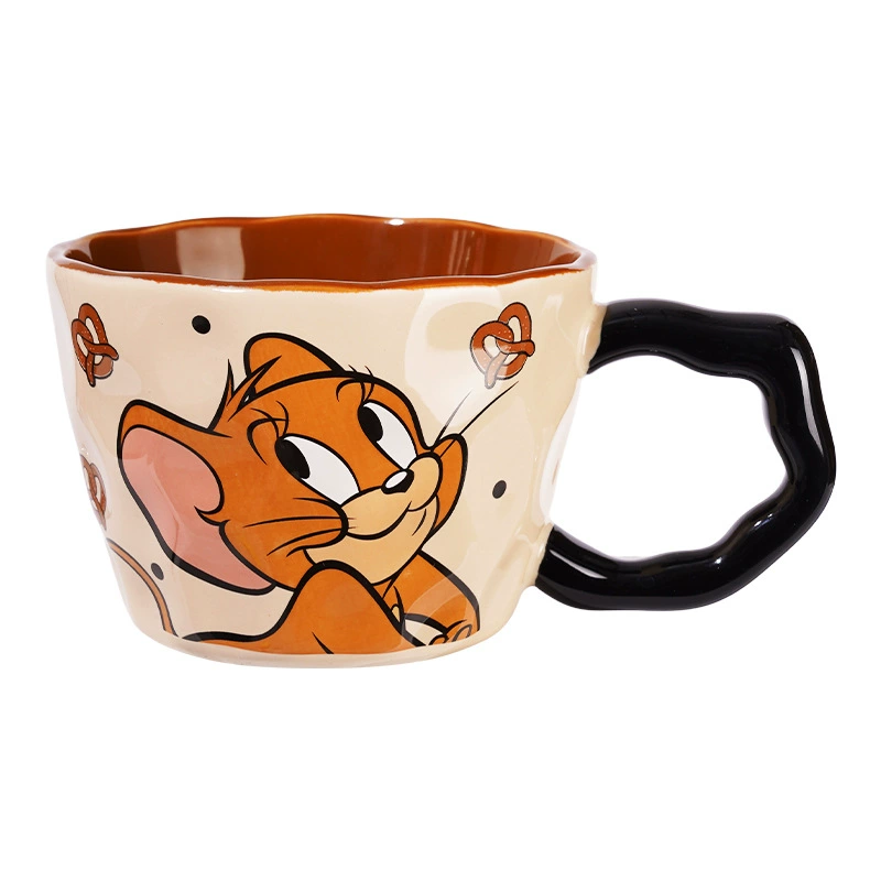 Ceramic Tom & Jerry Mug, 530 ml, Large Ear Handle — Gift Coffee & Breakfast Cup