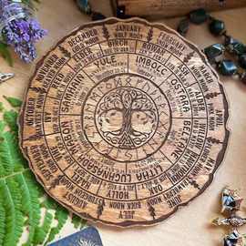 跨境新款 创意凯尔特树历款家居桌面木质装饰品 书房木制日历摆件