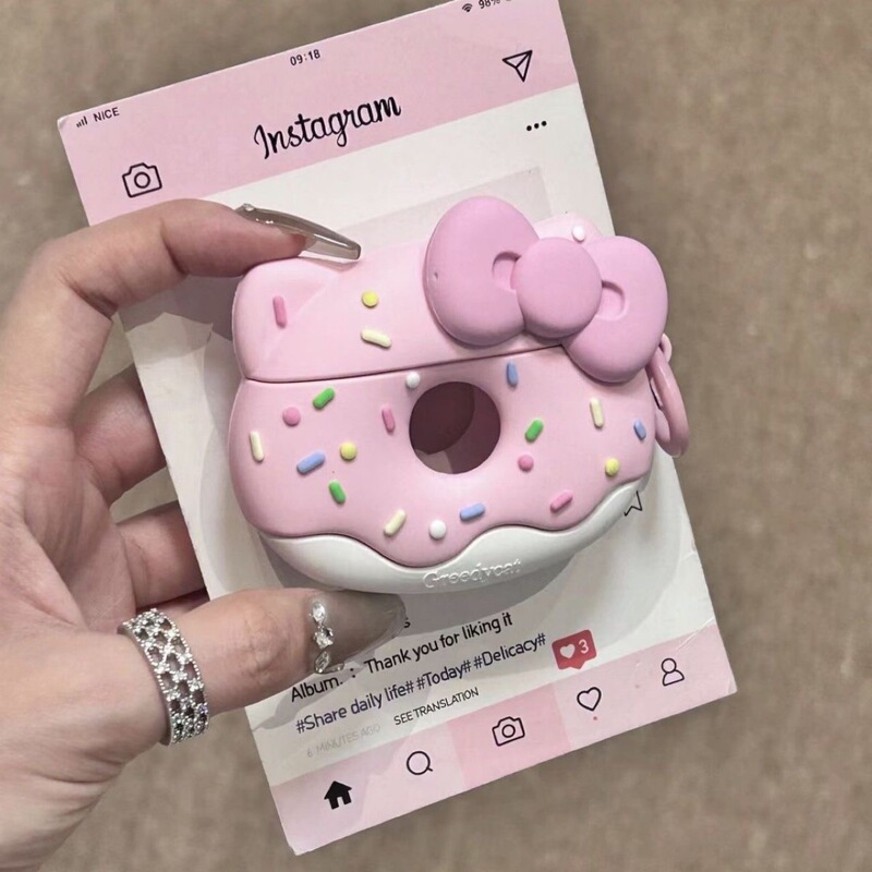 Donut Bow Suitable for AirPods Pro Protective Case 1/2 Generation Apple Bluetooth Headphone Case Airpods3
