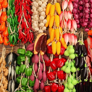 Kindergarten Autumn Harvest and Winter Storage Vegetables and Fruits Farmers Harvest Props Decoration Hotel Shopping Mall Crop Pendants Silk Flowers