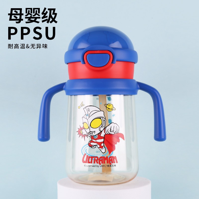 2025 PPSU taza de leche mango pajita taza de agua para niños taza portátil de jardín de infantes para beber leche para aprender a beber taza