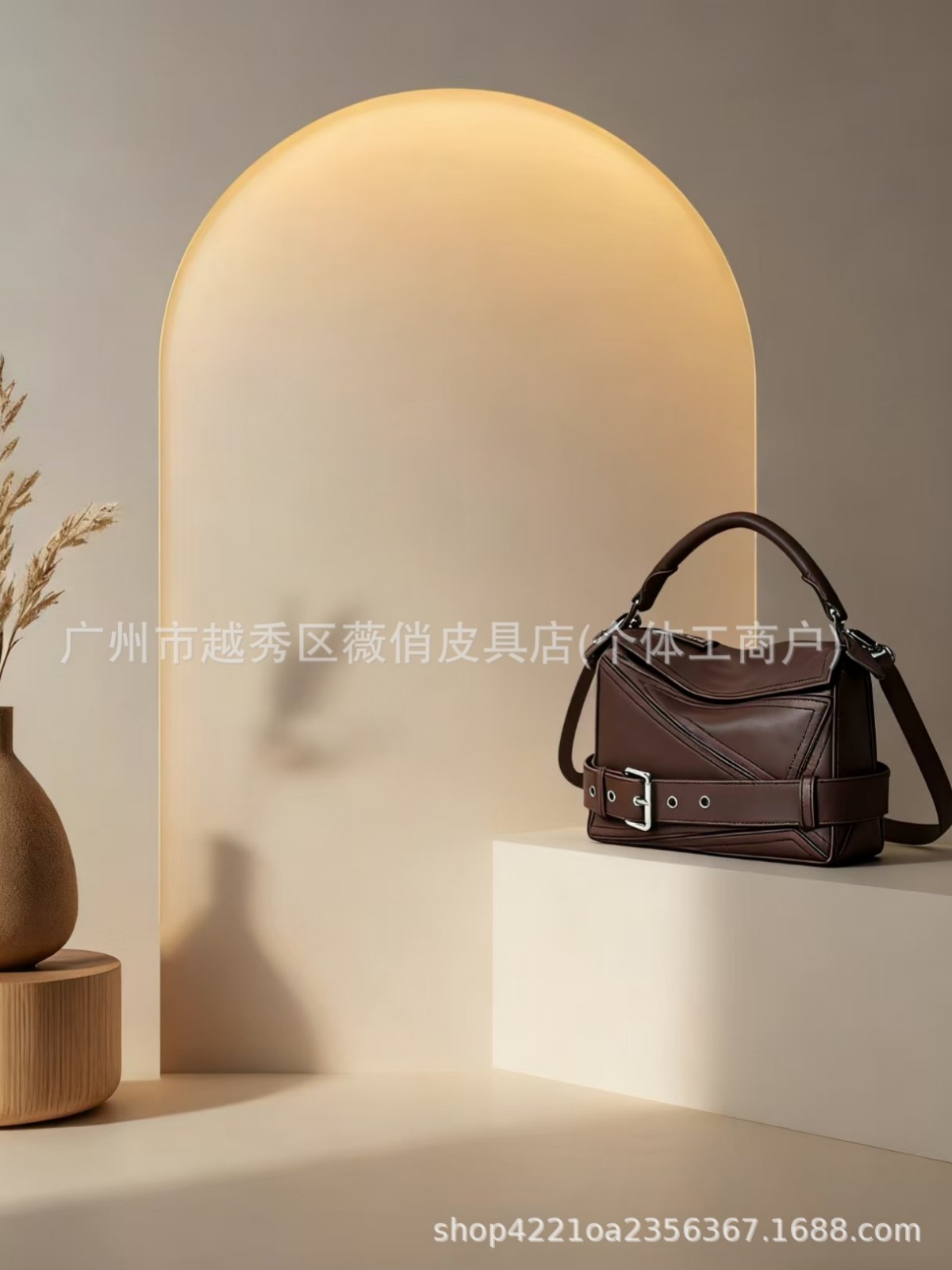 2025 Autumn Top Grain Cowhide Puzzle Geometric Motorcycle Bag Genuine Leather Women's Large Capacity Crossbody Handbag - Thumbnail 6