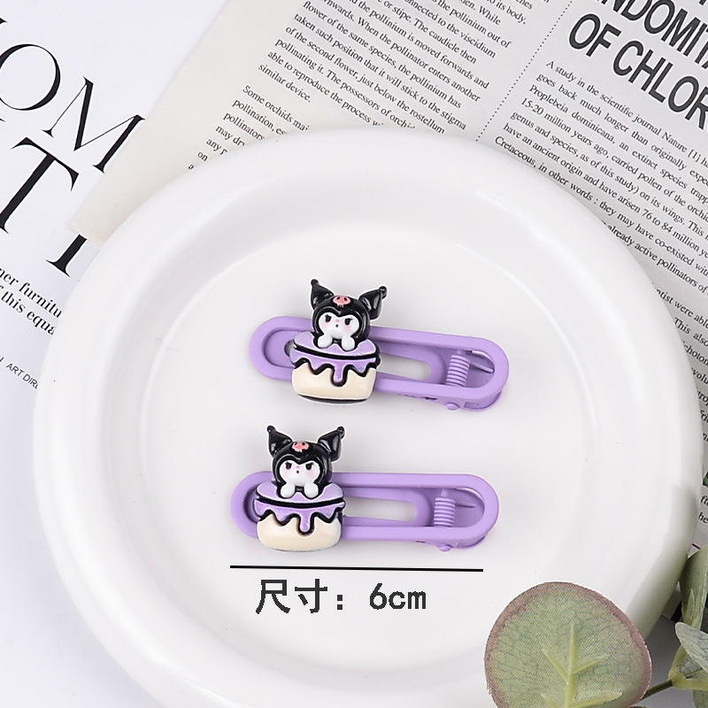 Primavera nueva historieta Sanrio oval metal horquilla linda chica dulce lado Bangs hairpin tocado