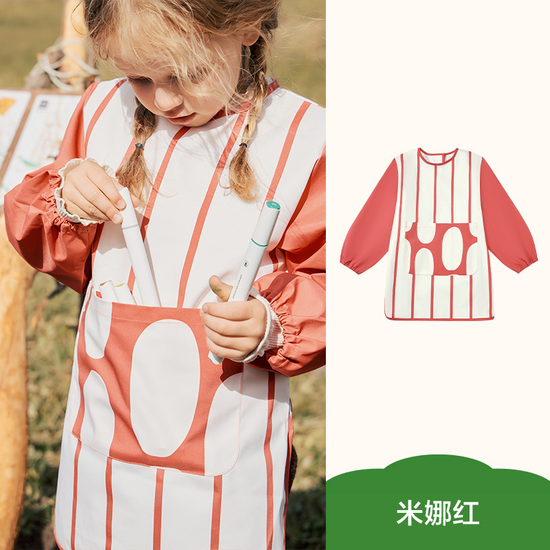 KK árbol de pintura para niños mono de jardín de infantes delantal bebé comiendo babero impermeable anti-sucio anti-desgaste para estudiantes de arte