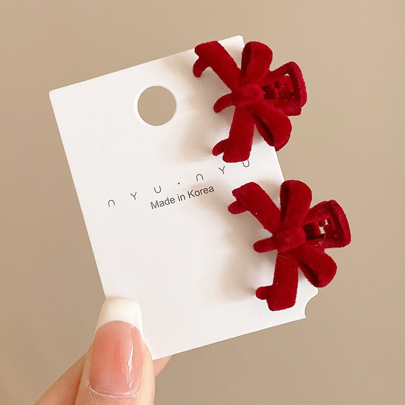 韩系新款蝴蝶结发夹高级感碎发刘海夹可爱精致侧边一字夹发卡头饰