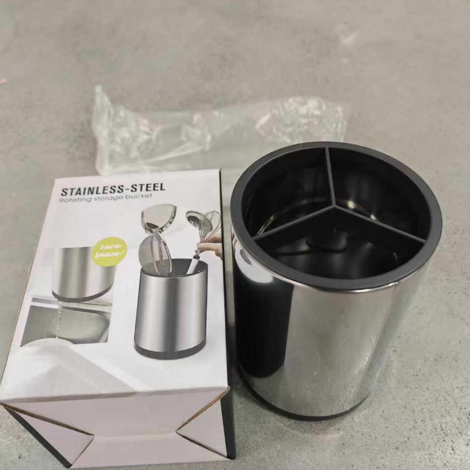 Hogar palillos de acero inoxidable vajilla multifuncional caja de almacenamiento de drenaje integrado cuchara transfronteriza nueva cocina tres en uno