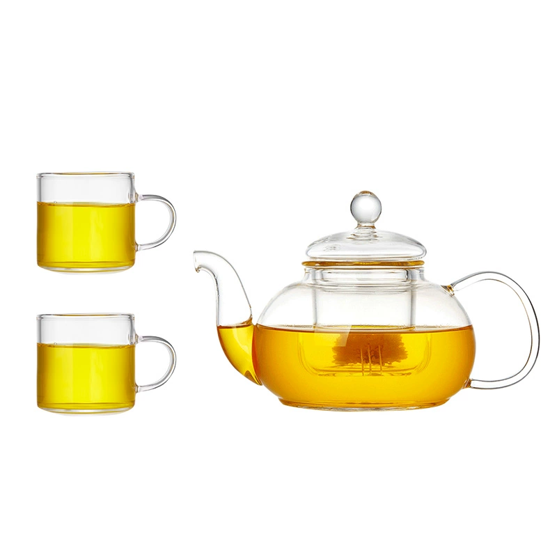 Glass teapot, flavored tea, red (black) tea, tea set, increased thickness