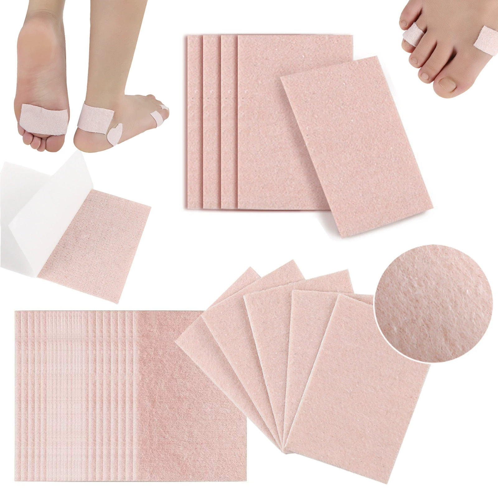 Противоизносные самоклеящиеся фланелевые подушечки для ног, водонепроницаемая пена, шлифовальная лента против ног, клейкие подушечки можно разрезать по желанию, 20/40 штук цвета кожи.