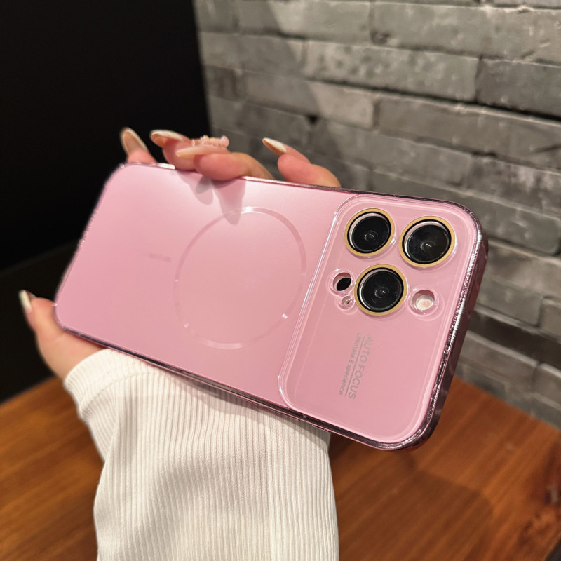17适用iphone16ProMax电镀磨砂大视窗手机壳苹果15细磁防摔保护14|undefined