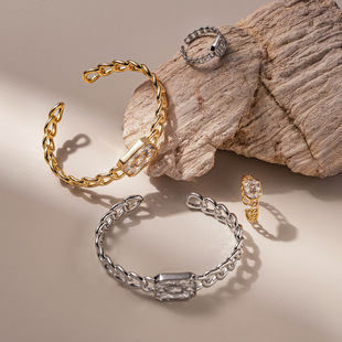Cross-border opening design sense Demon's eye chain bracelet light luxury bracelet 18K real gold real platinum electroplated hand decoration