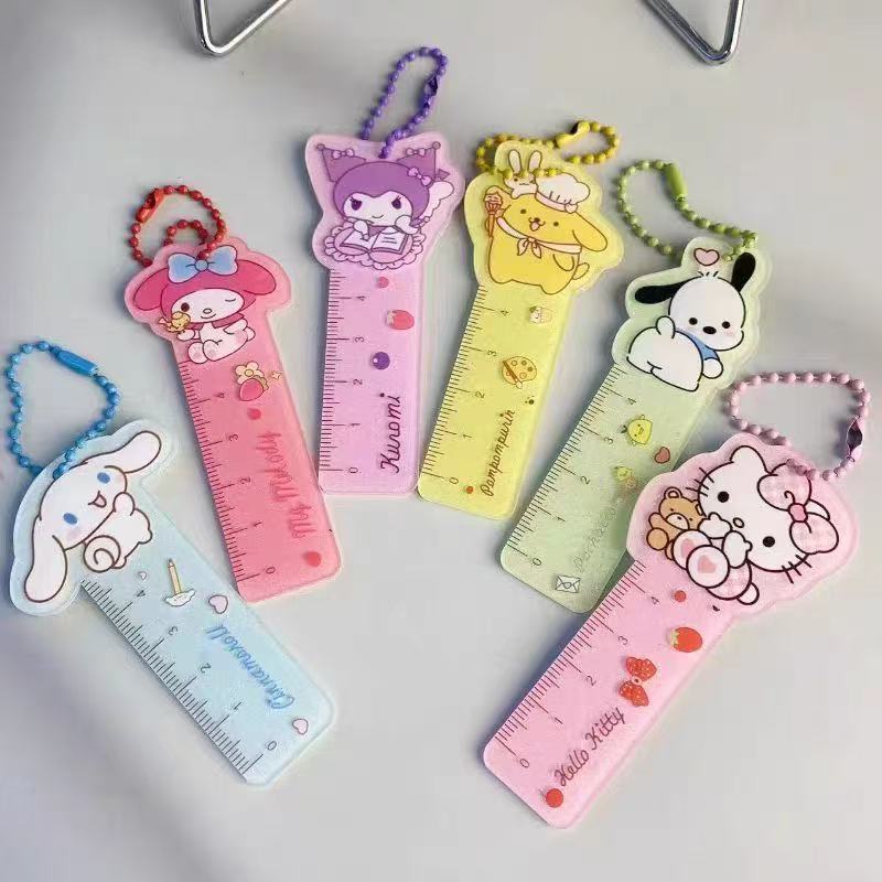 Sanrio Mini Ruler Dual-Purpose Creative Keychain Fun and Stylish Student Portable Ruler School Supplies
