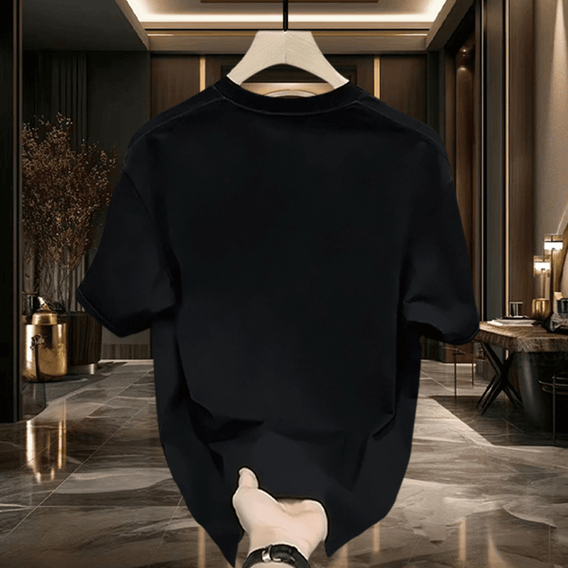 T-shirt d'été à manches courtes et col rond pour homme, style rétro américain_voghion.com