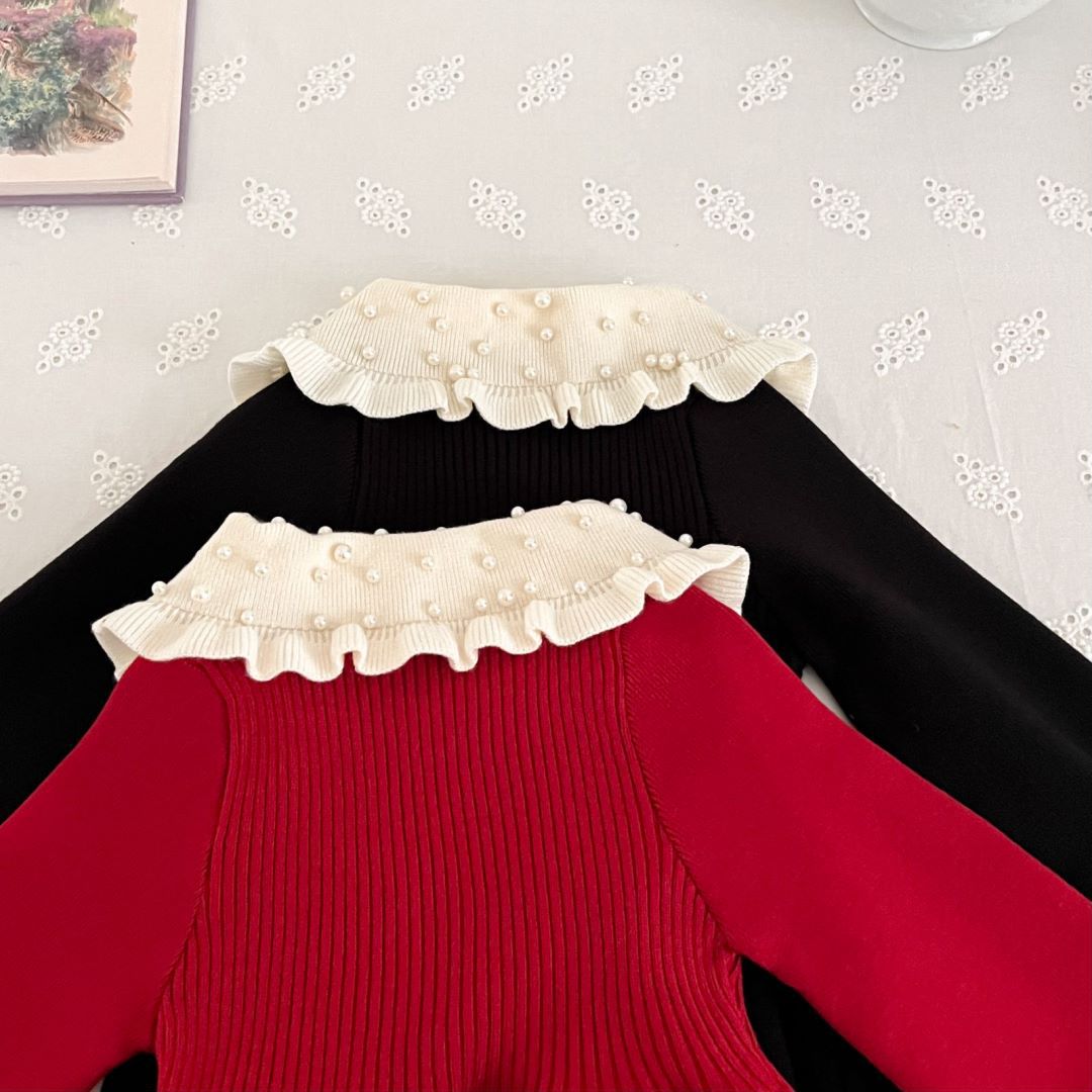 Vêtements pour enfants version coréenne pour femmes, robe de princesse tricotée en fourrure pour bébés, nouvelle collection automne et hiver_voghion.com