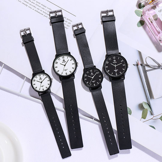 Examination Watch Korean Style Simple Trendy Student Men's and Women's College Style Retro Artistic Couple's Women's Watch Trendy Big Watch Luminous