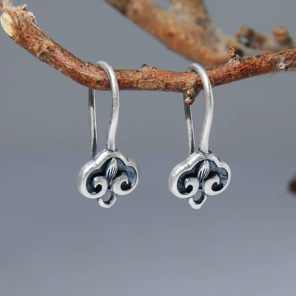 Ethnic Ear Hook Handmade DIY Earrings Accessories Women's Vintage Thai Silver Ear Hangers Earrings Making Accessories
